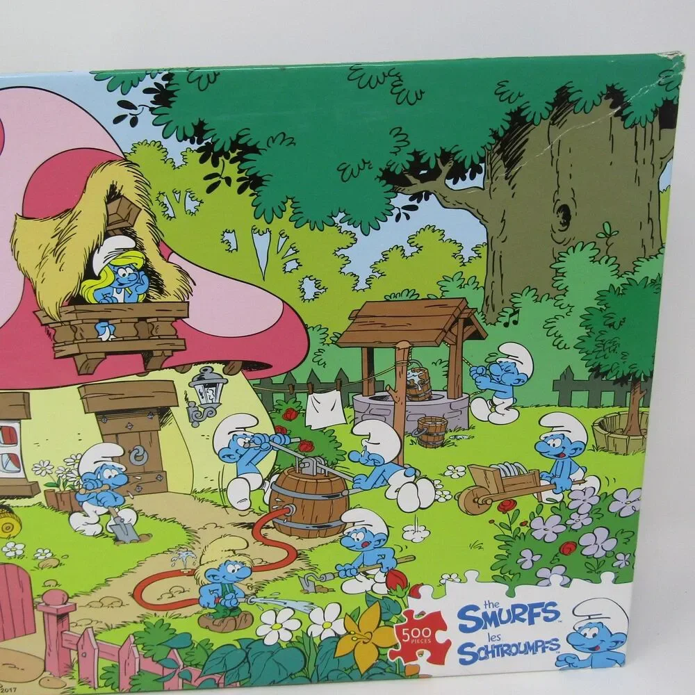 The Smurfs Spring Cleaning Cobble Hill Jigsaw Puzzle 500 Pieces Les Schtroumpfs